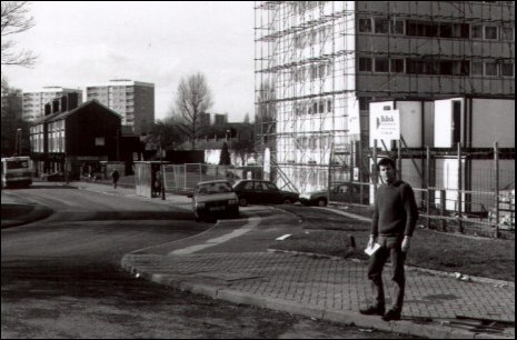 Near the centre of one of the three estates on the south side of the district of Kings Norton